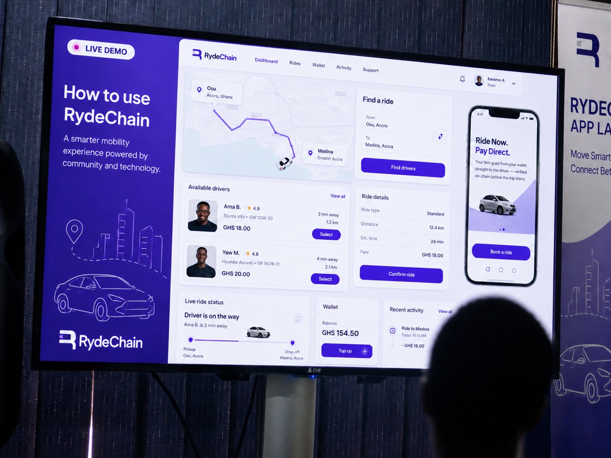 A live demo of how to use RydeChain