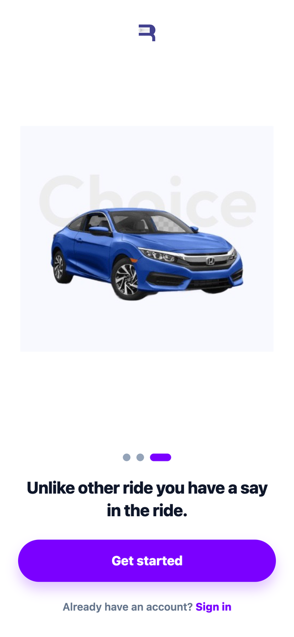 Onboarding — you have a say in the ride